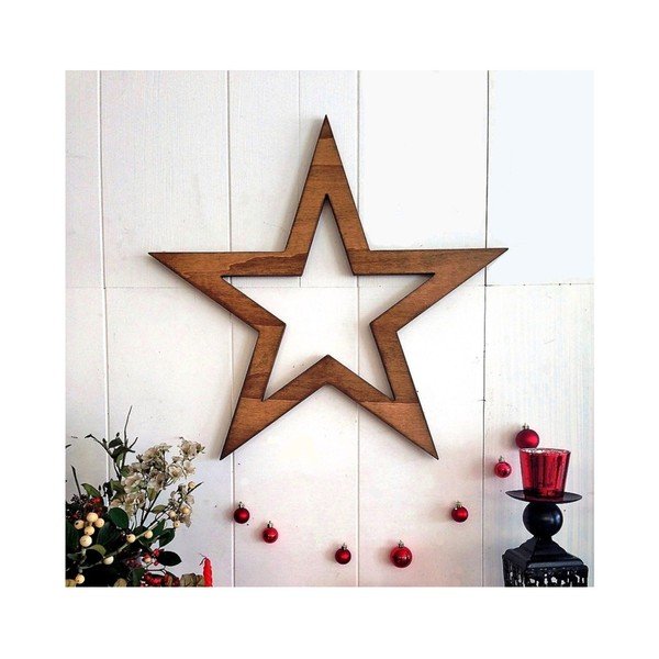 Božična stenska dekoracija Hello Star, 62 x 1,8 x 62 cm