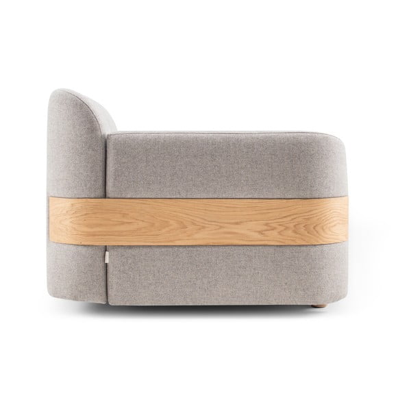 Svetlo siv kavč modul (desni kot) iz mešanice volne in lanu Hugg - Gazzda-image-2