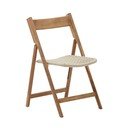 Leseni vrtni stol v beli in naravni barvi Dandara - Kave Home