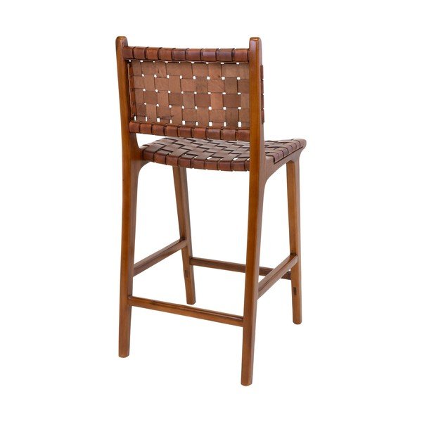 Rjav barski stol iz masivnega tika 101 cm Perugia – House Nordic-image-4