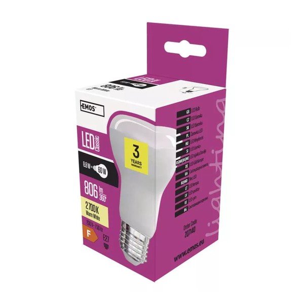 LED žarnica s toplo svetlobo z žarnico E27, 9 W – EMOS-image-1