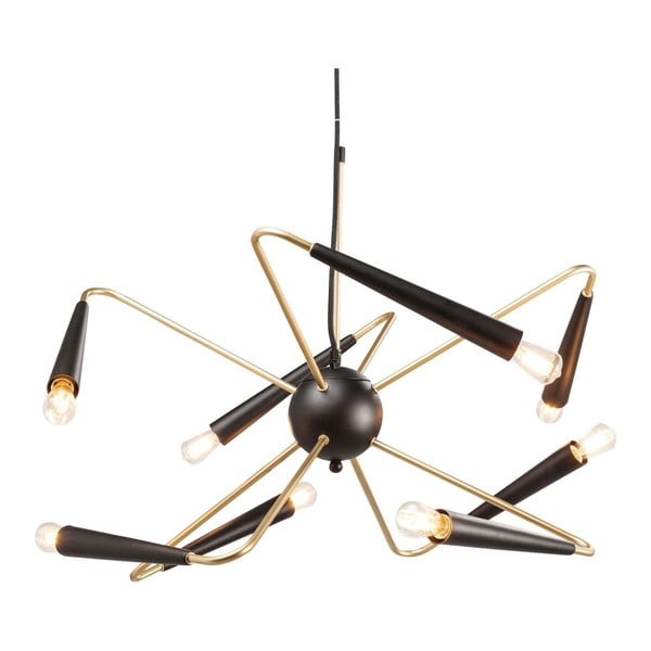 Črna stropna svetilka z zlatimi detajli Kare Design Harlekin