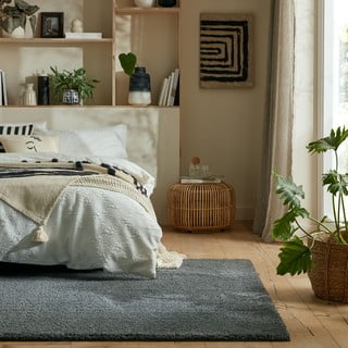 Temno siva pralna preproga iz recikliranih vlaken 200x290 cm Fluffy – Flair Rugs