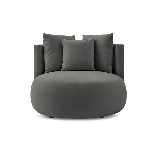 Svetlo siv žameten fotelj Cesar – Bobochic Paris-image-3