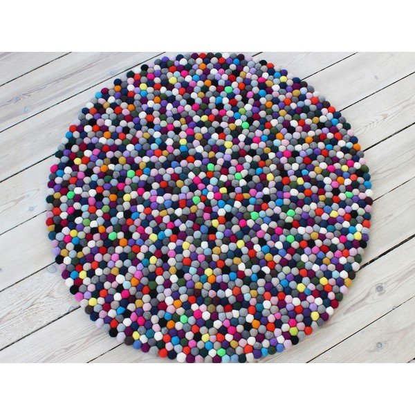 Preproga iz volnenega filca Wooldot Ball Rugs Multi Pang, ⌀ 200 cm-image-1