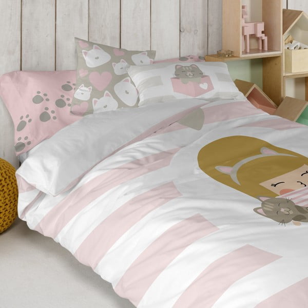 Vzglavnik iz čistega bombaža Happynois Kitty, 50 x 30 cm-image-1