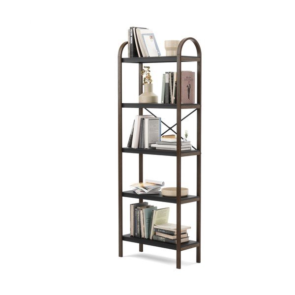 Črna polica v dekorju oreha 61x170 cm Bellwood - Umbra-image-4