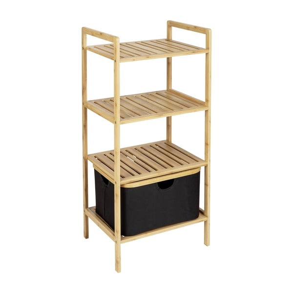 Črna/naravna bambusova kopalniška polica 44x93,5 cm Ecori – Wenko-image-3