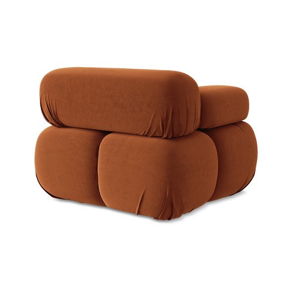 Oranžen žameten modul za sedežno garnituro (levi kot) Lokua – Makamii-image-4