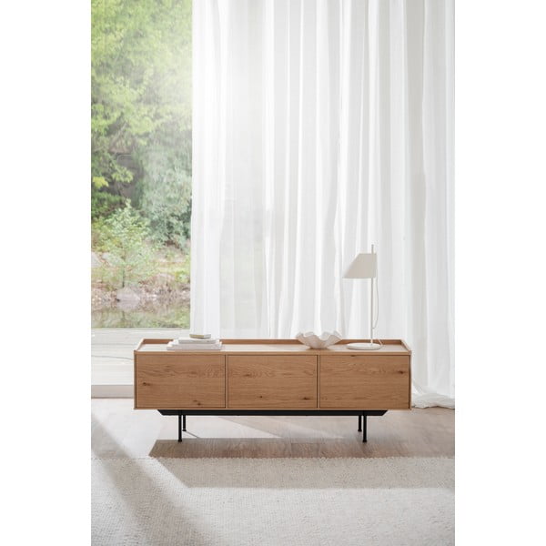 TV omarica v hrastovem dekorju  160x56 cm Brewerton - Rowico-image-1