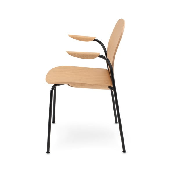 Jedilni stoli v kompletu z nasloni za roke/z možnostjo nalaganja 2 ks v hrastovem dekorju v naravni barvi Book – Gazzda-image-4