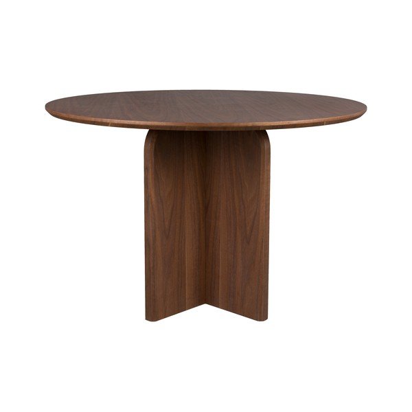 Okrogla jedilna miza v orehovem dekorju ø 120 cm Laurent – White Label-image-2