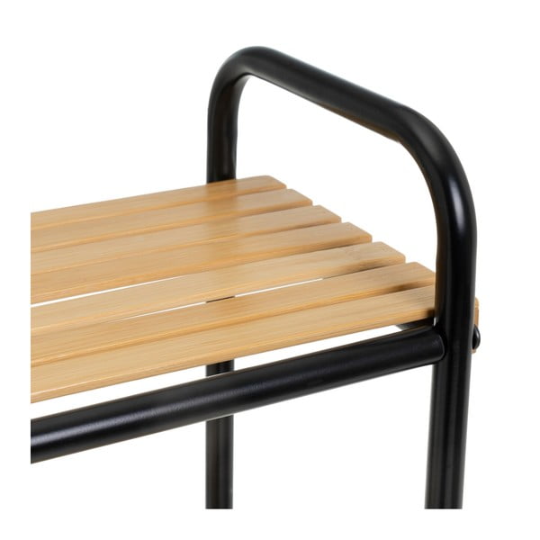 Bambusov regal v črni in naravni barvi 41x77 cm – Casa Selección-image-4