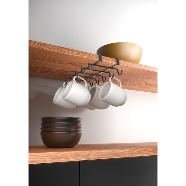 Črno viseče držalo za skodelice Metaltex My Mug Lava-image-2