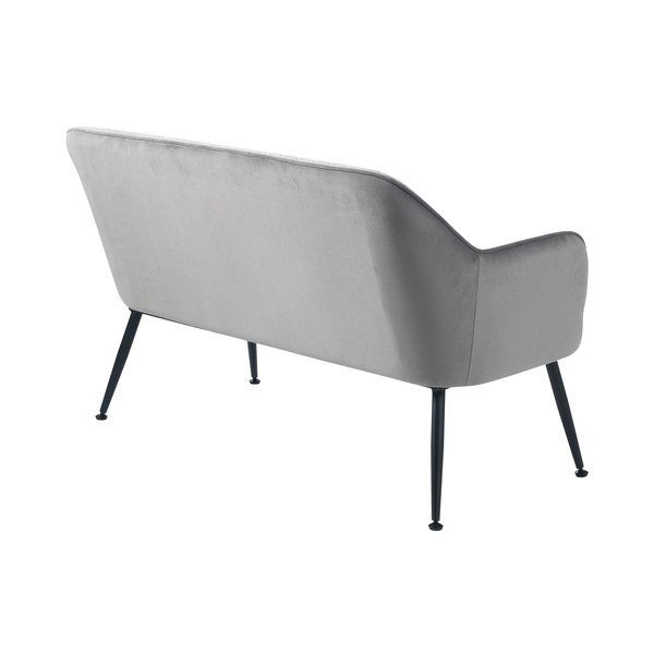 Svetlo siva žametna sedežna garnitura 129 cm Berrie – Unique Furniture-image-4