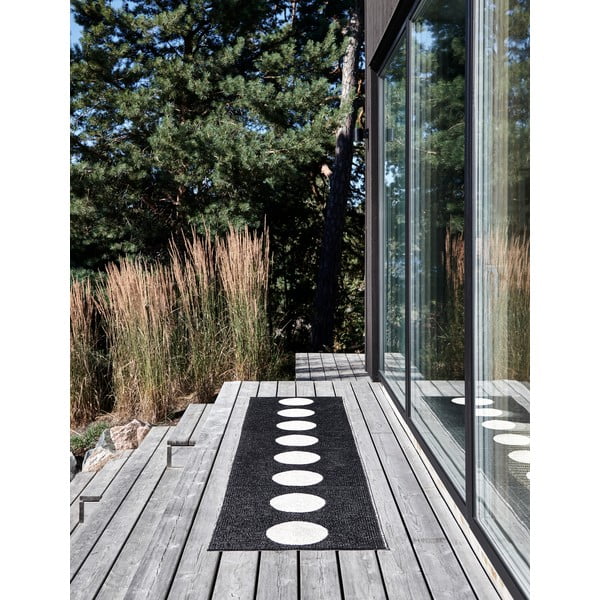 Črno-bela notranja in zunanja preproga 70x90 cm Vera Black – Pappelina-image-4