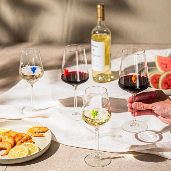 Silikonski označevalci kozarcev v kompletu Paty people – VacuVin-image-1