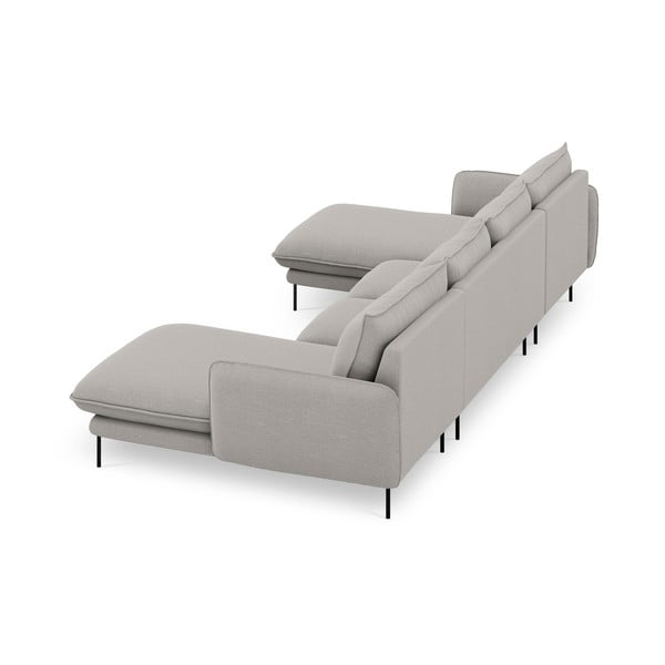 Svetlo siva sedežna garnitura v U obliki Cosmopolitan Design Vienna-image-4