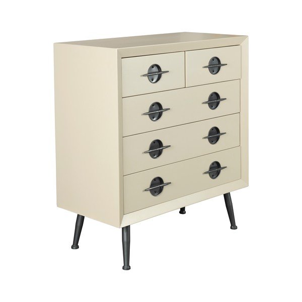 Bež komoda iz masivnega kavčukovca 86x86x40 cm Edson – Dutchbone-image-3