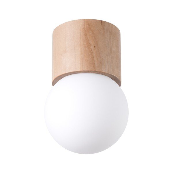 Stropna svetilka s steklenim senčilom v beli in naravni barvi ø 12 cm Surtur – Sollux