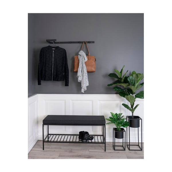 Črn kovinski stenski obešalnik Trento – House Nordic-image-2