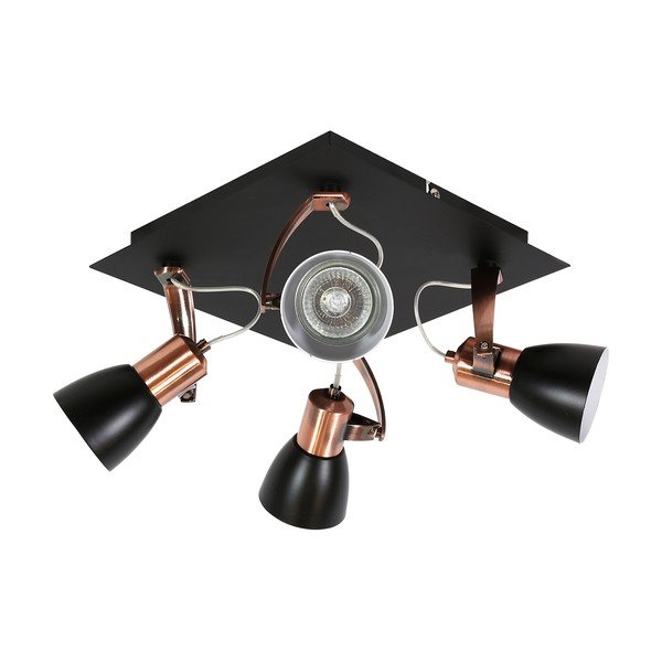 Črna/bakrena stropna svetilka s kovinskim senčilom 30x30 cm Markus – Candellux Lighting-image-1