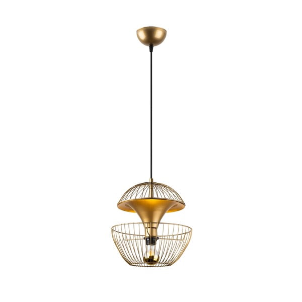 Viseča svetilka v zlati barvi s kovinskim senčnikom ø 30 cm Telmander – Opviq lights