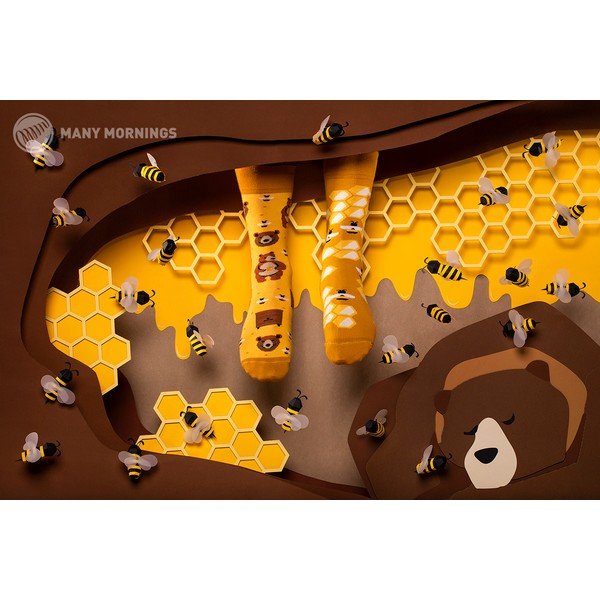 Nizke nogavice Many Mornings Honey Bear, velikost 39-42-image-1