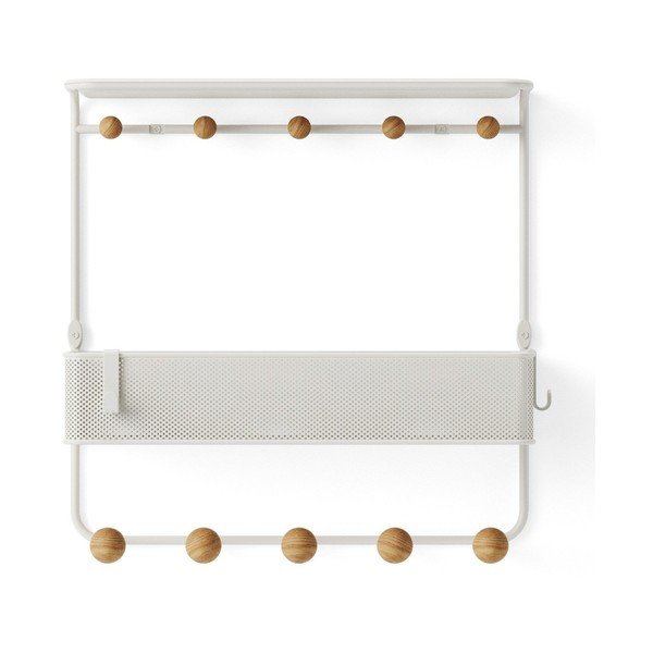 Beli kovinski stenski obešalnik s polico Estique - Umbra