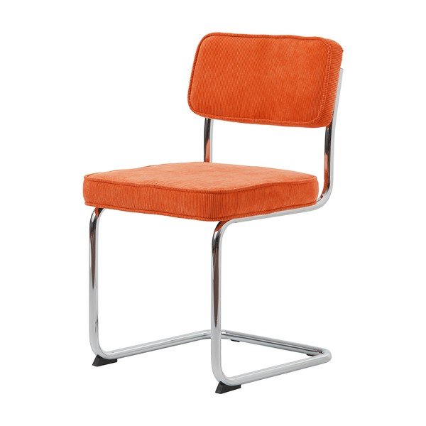 Oranžen jedilni stol iz rebrastega žameta Rupert – Unique Furniture