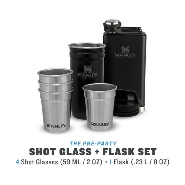 Črn komplet prisrčnice in kozarcev 6 ks iz nerjavečega jekla 250 ml Adventure Black – Stanley-image-2