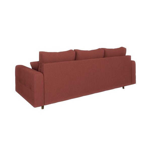 Opečnato oranžna sedežna garnitura iz rebrastega žameta 210 cm Ariella – Ropez-image-2