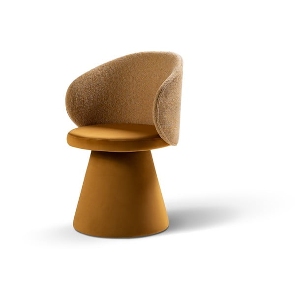 Gorčično rumen žameten fotelj Inez – Micadoni -image-2