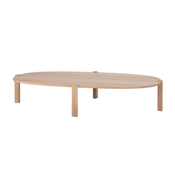 Klubska mizica iz masivnega hrasta v naravni barvi 100x180 cm Kulin – Gazzda