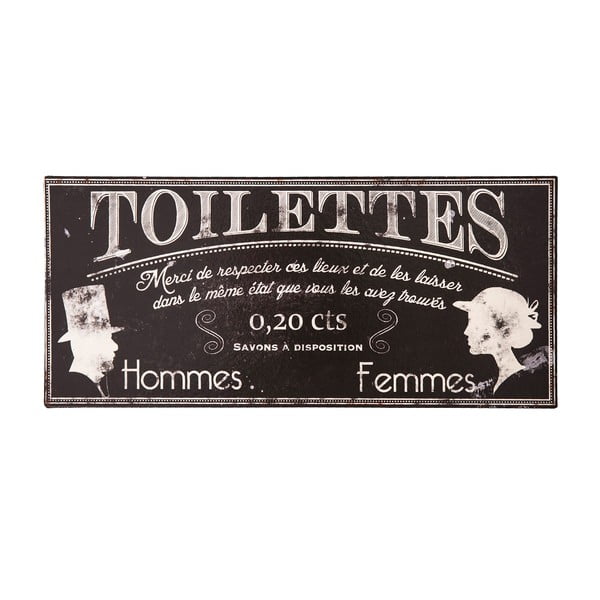 Kovinski dekorativni znak 36x16 cm Toilettes – Antic Line