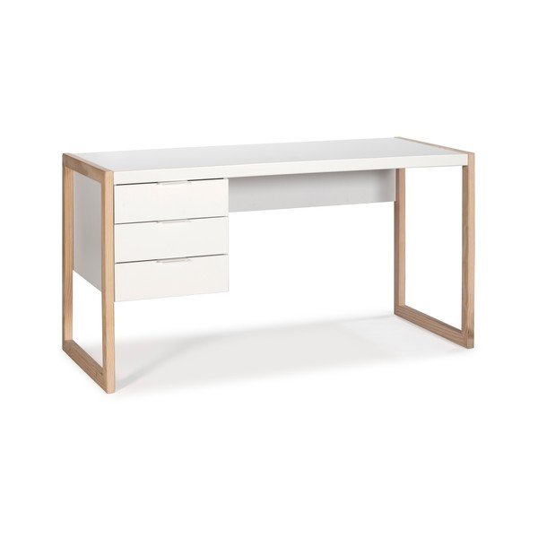 Bela pisalna miza z nogami iz borovega lesa Marckeric Frank-image-2