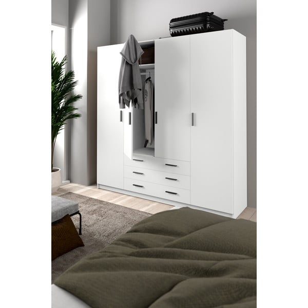 Bela garderobna omara 196x200 cm Sprint – Tvilum-image-1