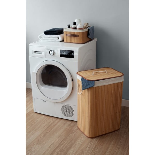 Rjava košara za shranjevanje iz bambusa Compactor Carossa-image-2