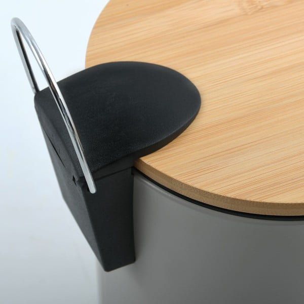 Sivorjav jeklen koš za smeti s pedalom 5 l Adonis – Spirella-image-3