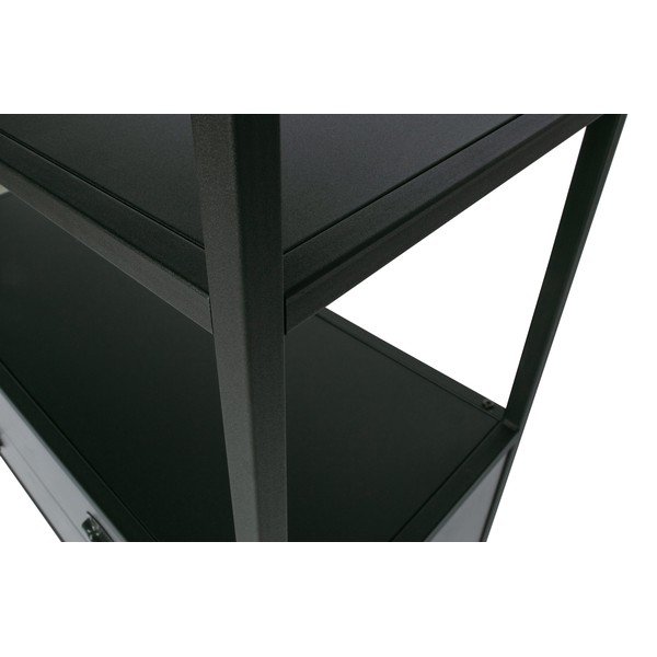 Črn regal z dvema predaloma WOOOD Derby-image-1