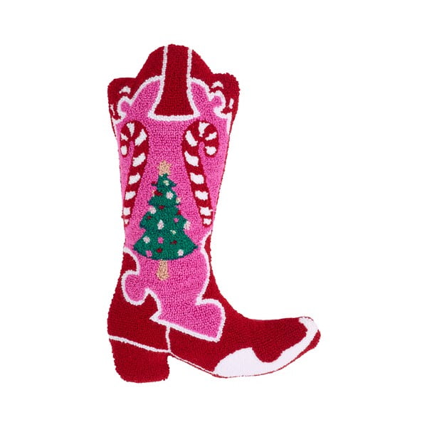 Bouclé okrasna blazina z božičnim motivom 48x35 cm Santa's Howdy Christmas Boot – Catherine Lansfield