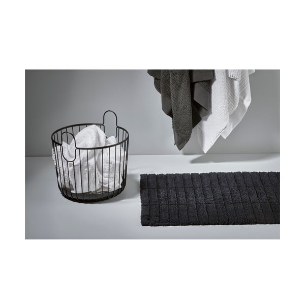 Črna bombažna kopalniška preproga Zone Tiles, 50 x 80 cm-image-1