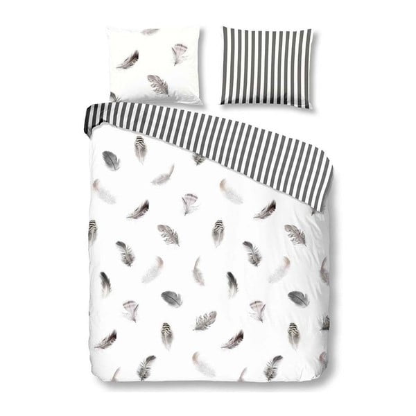 Bombažno posteljno perilo za zakonsko posteljo Dobro jutro Feathers White, 200 x 200 cm