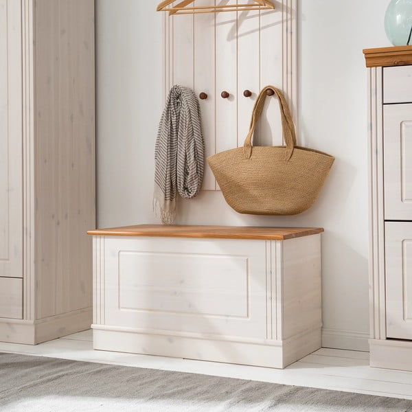 Bela skrinja iz masivnega bora 80x45 cm Anita – Støraa-image-1