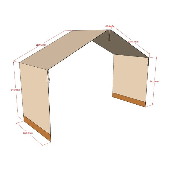 Svetlo rjava bombažna otroška zavesa za posteljo 86x414 cm Forrest – Vipack-image-3