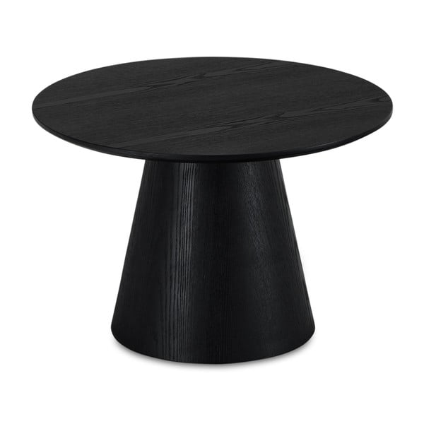 Črna mizica v hrastovem dekorju ø 60 cm Tango – Furnhouse