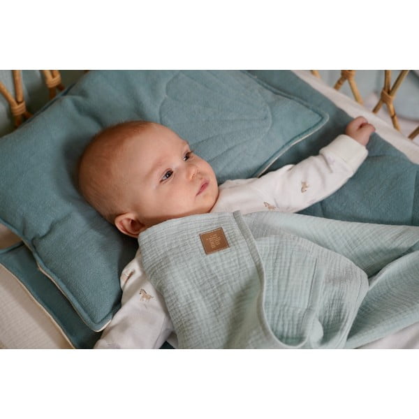 Zelena muslinska otroška odeja 100x100 cm Mint - Moi Mili-image-3