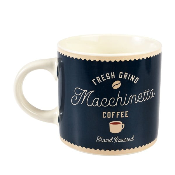 Temno modro-kremno bela keramična skodelica 350 ml Macchinetta – Rex London