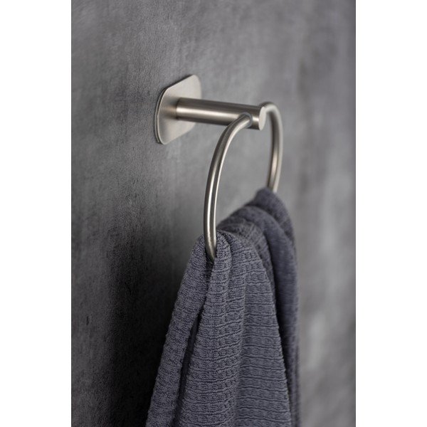 Držalo za brisače iz nerjavečega jekla v mat srebrni barvi z namestitvijo brez vrtanja Orea – Wenko-image-1