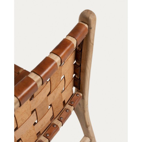 Usnjeni jedilni stoli v konjak rjavi in naravni barvi v kompletu 2 ks Calixta – Kave Home-image-4